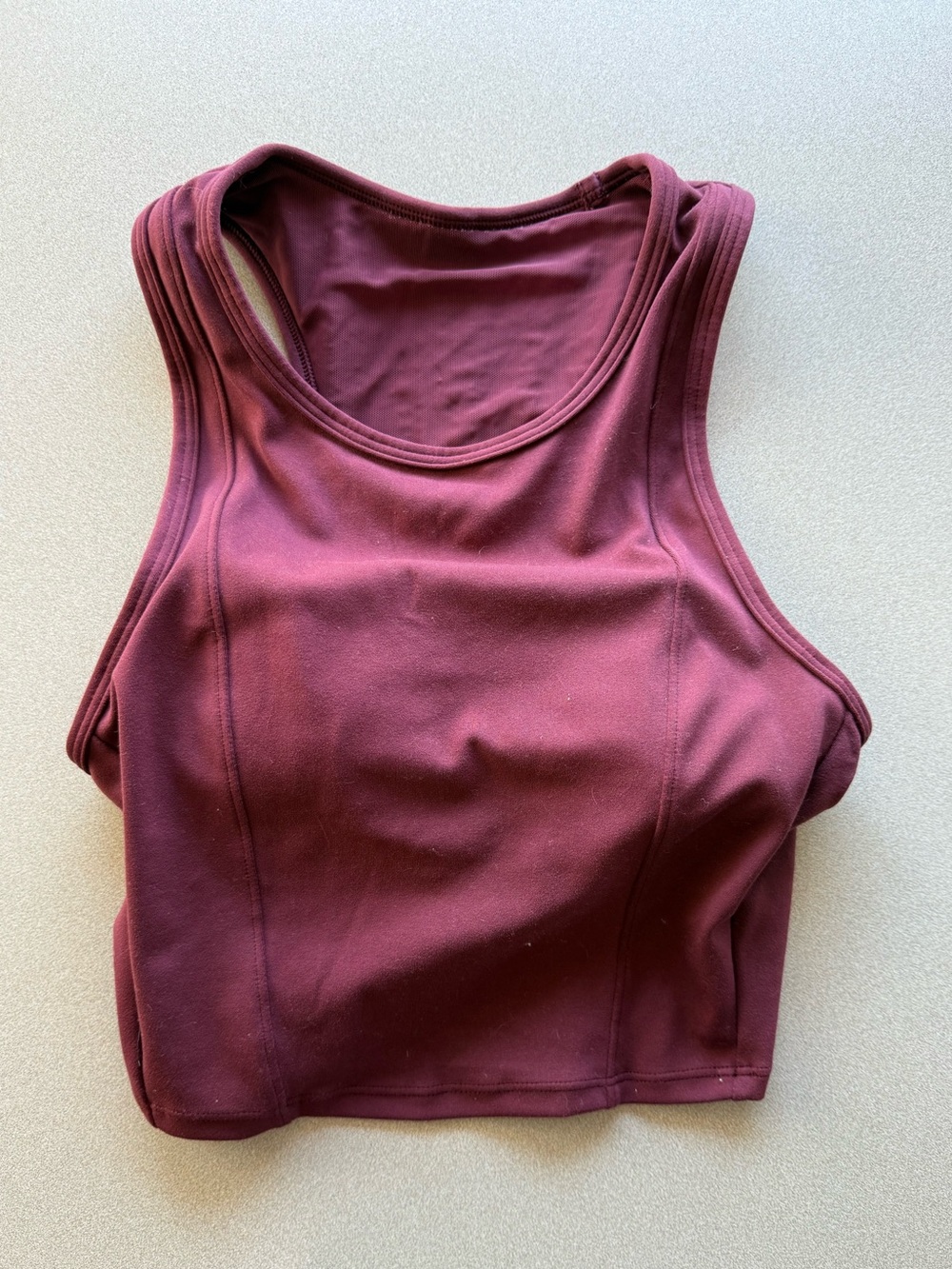 Women’s Sleeveless Crop Tank Top - Burgundy